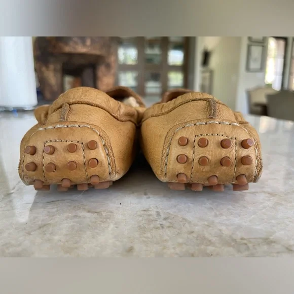 Chocolate Blu natural brown/cognac leather drivers, size 6.5 - Picture 4 of 7